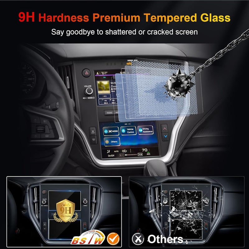 BSTW for Subaru STARLINK Dual 7" Screen Protector for Subaru Outback/Legacy/WRX/Impreza/Crosstrek/Forester Base Dual 7" Display 9H Tempered Glass Protective Film - Image 4